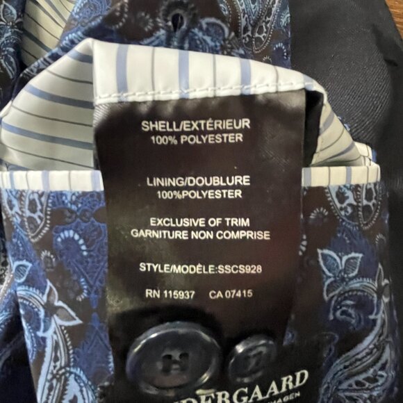 NEW(no tag) Sondergaard Copenhagen Men's Navy Coat/Jacket-Sz.40-MED - Picture 7 of 12